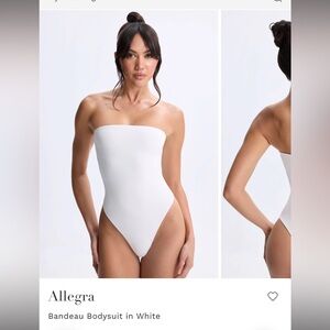 Oh Polly - White Bandeau Bodysuit